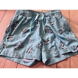 HUK Boys Swim Shorts- Size XS Youth Blue Fish Fishing Logo YXS